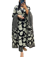 Rangnavi Women's Floral Printed Stright Kurta with Pant & Dupatta Set | Ethnic Set | Kurta Set – BLUE, Black, PINK, Yellow - image 1