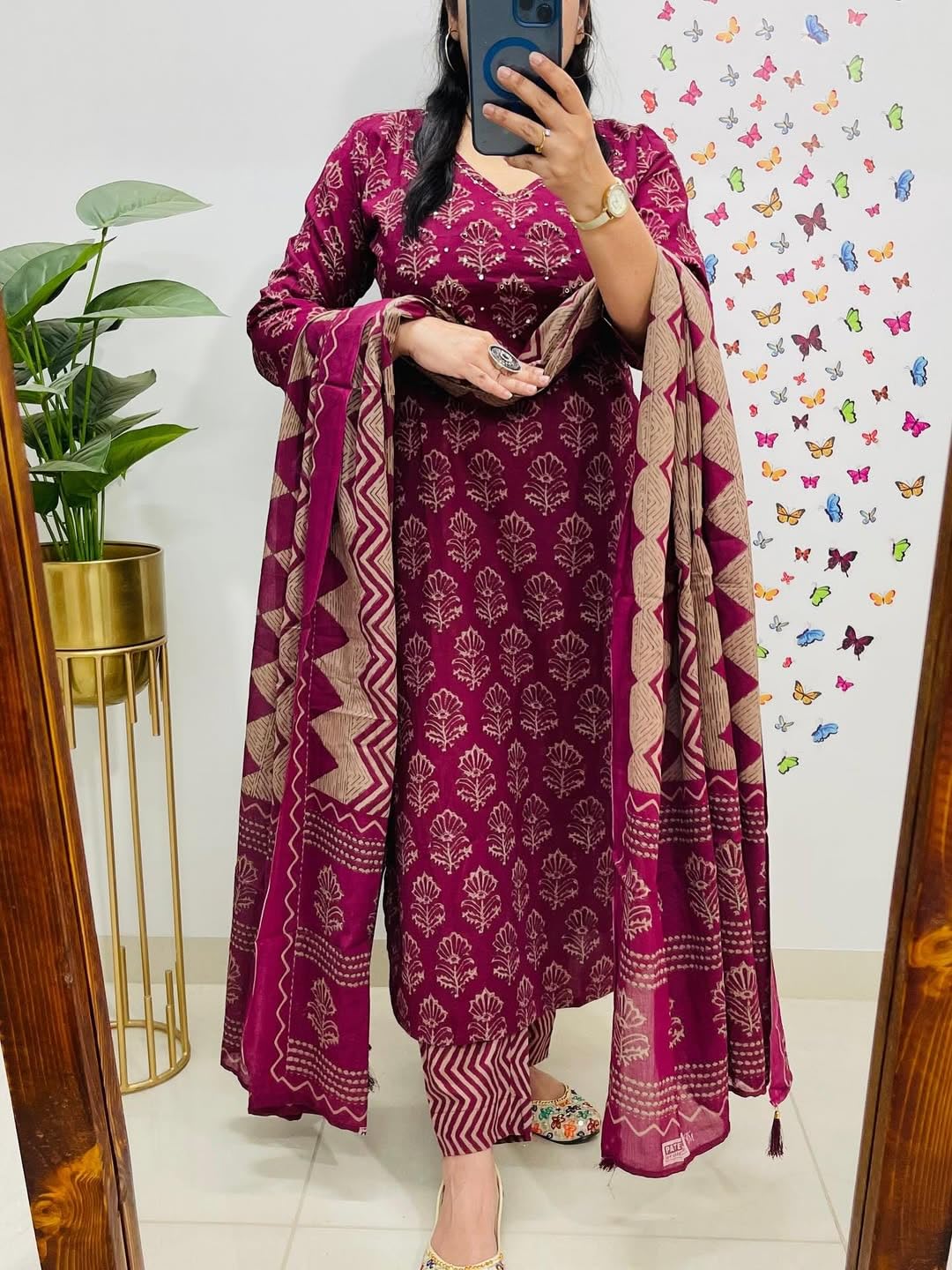 Rangnavi Women's Cotton Trending Straight Kurta with Pants and Dupatta Set | Ethnic Set (Teal) – BLACK, MAROON, TEAL - image 4