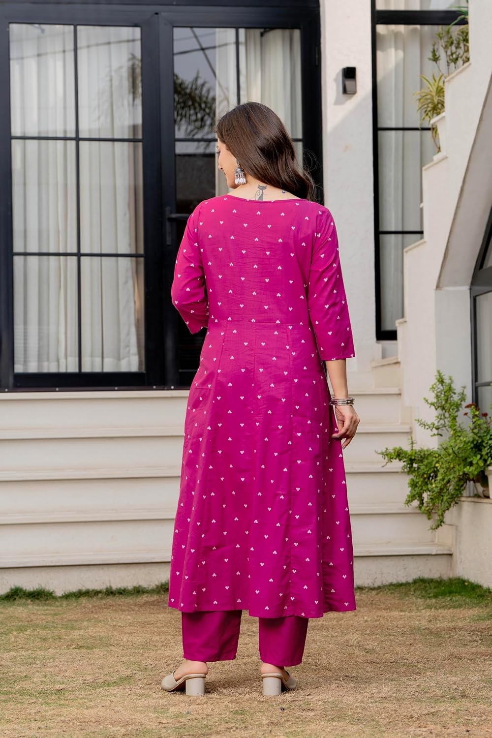 Rangnavi Women's Pure Cotton Anarkali Embroidered Kurta with Pant & Dupatta Set | Ethnic set | Kurta set - image 5