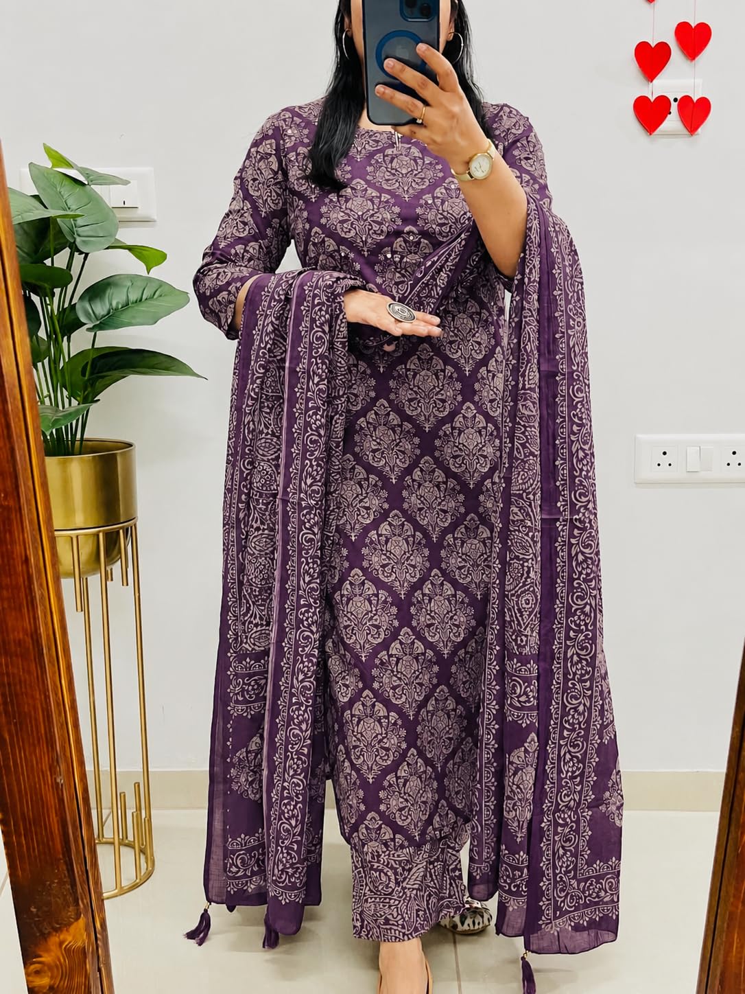 Rangnavi Women's Printed Pure Cotton Straight Kurta with Palazzo Pants and Dupatta - image 4