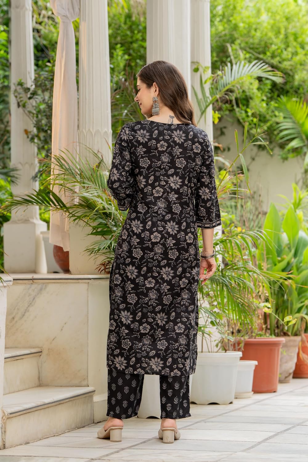 Rangnavi Women's Printed Pure Cotton V-Neck Straight Kurta with Pants and Dupatta Set | Ethnic Set |Kurta Set - image 4