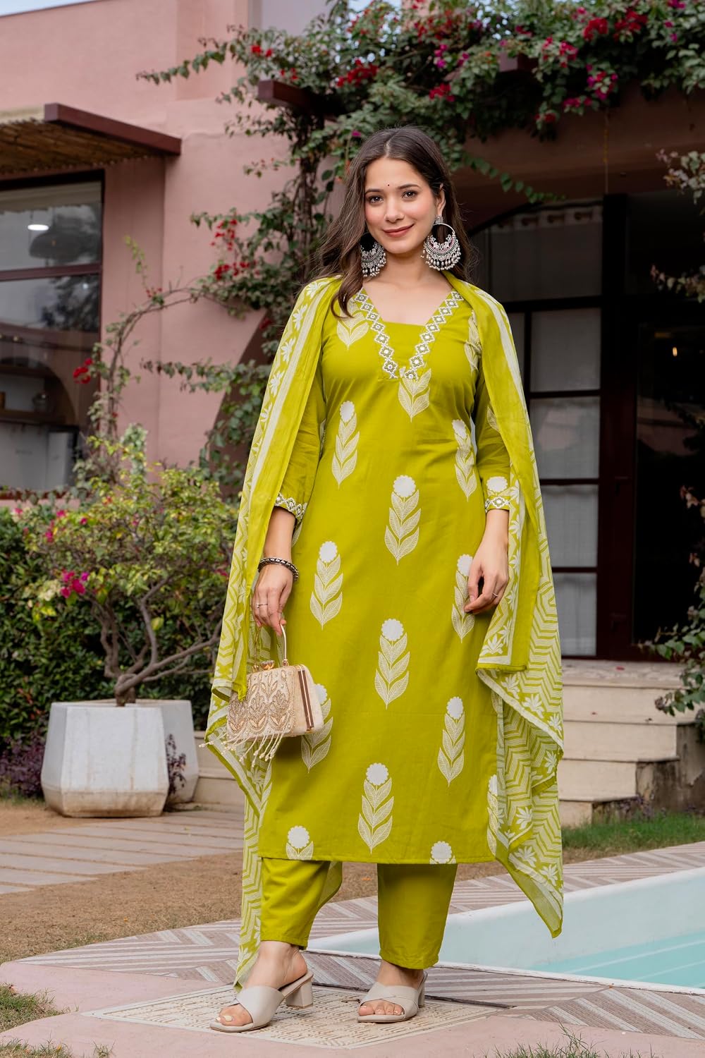 Rangnavi Women's Premium Cotton Trending Straight Kurta with Pants and Dupatta Set | Ethnic Set - image 2