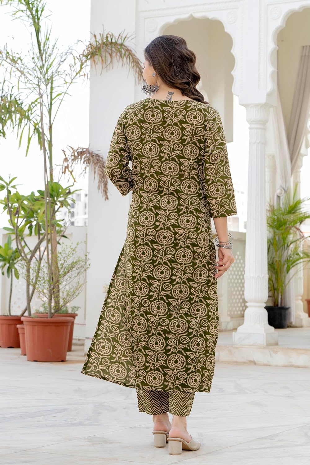 Rangnavi Women's Pure Cotton Printed Straight Kurta with Pants and Dupatta Set | Ethnic Set | Suit Set | Kurta Set – BLUE, GREEN, PURPLE, RUST - image 4